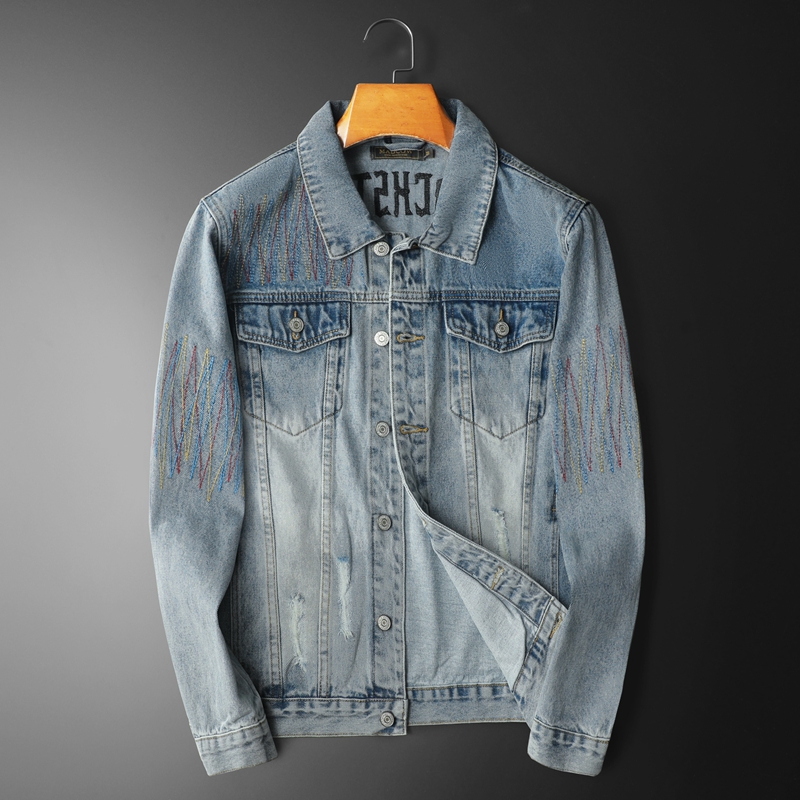 Streetwear Brand Denim - Chaqueta vaquera lavada Vintage de marca