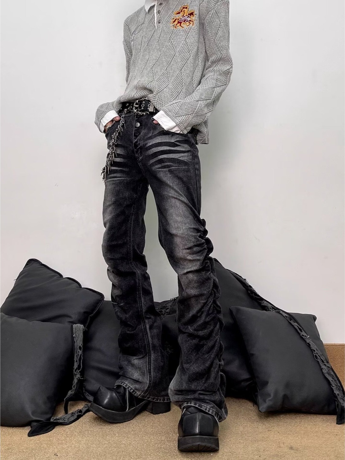 Jeans de Hombre Negros Lavados - Streetwear Brand Denim reseña y precio